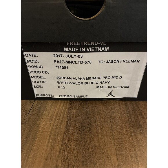 Nike Jordan UNC Alpha Menace Pro Mid D Football Cleats Size 13 PE Sample New - Picture 11 of 11